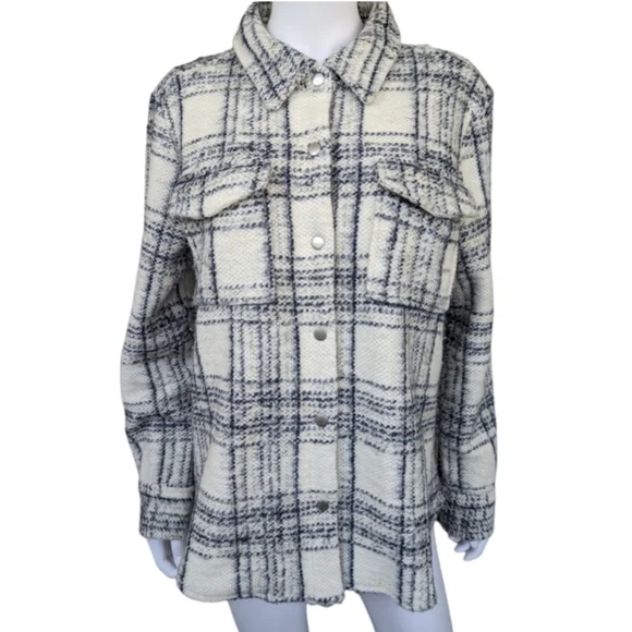 BB DAKOTA Plaid Button Down LONG SLEEVE WOMEN'S TOP Shirt Jacket Cardigan - Picture 3 of 12